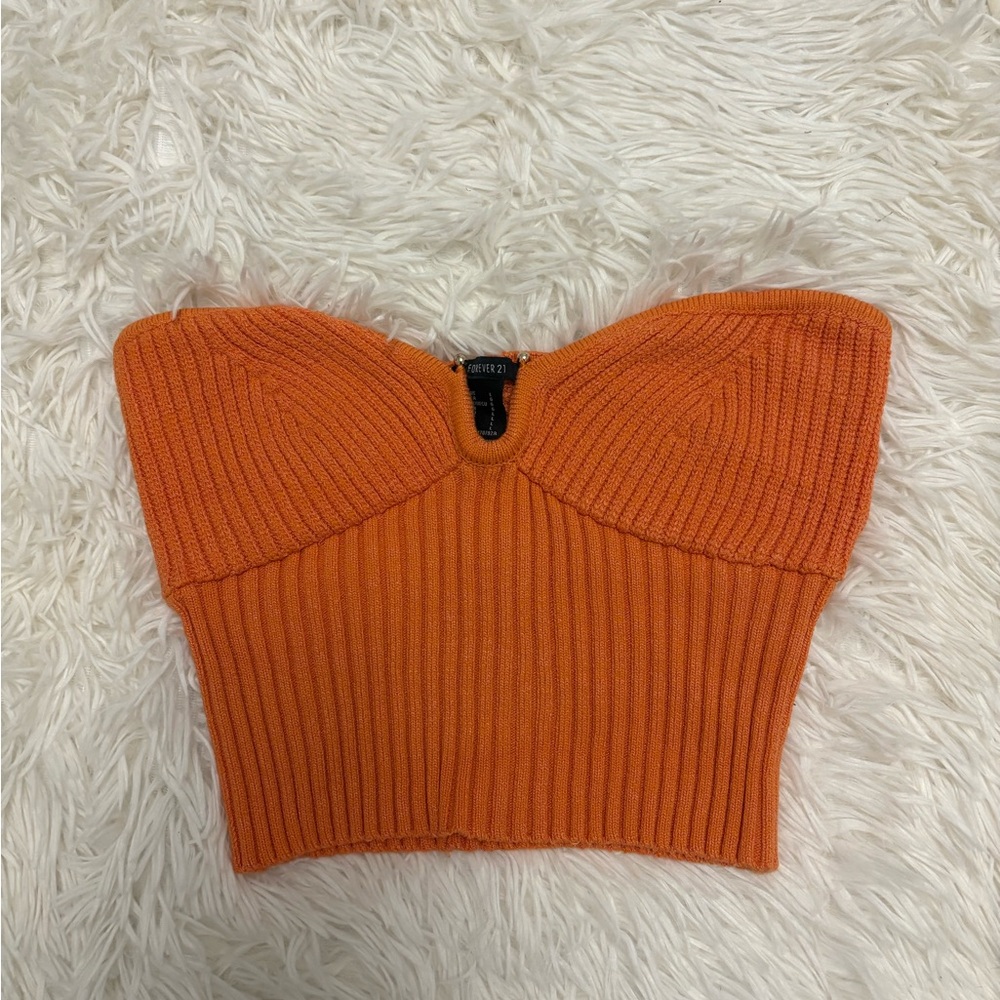 Cropped Orange Crochet Top